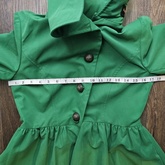 NWT She Reigns Womens Rain Coat Sz S Green Water Repellant Hi Low USA - Picture 10 of 16